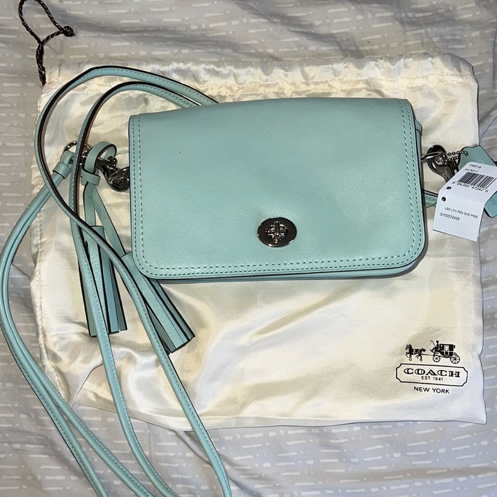 Coach Mint Crossbody with tassels